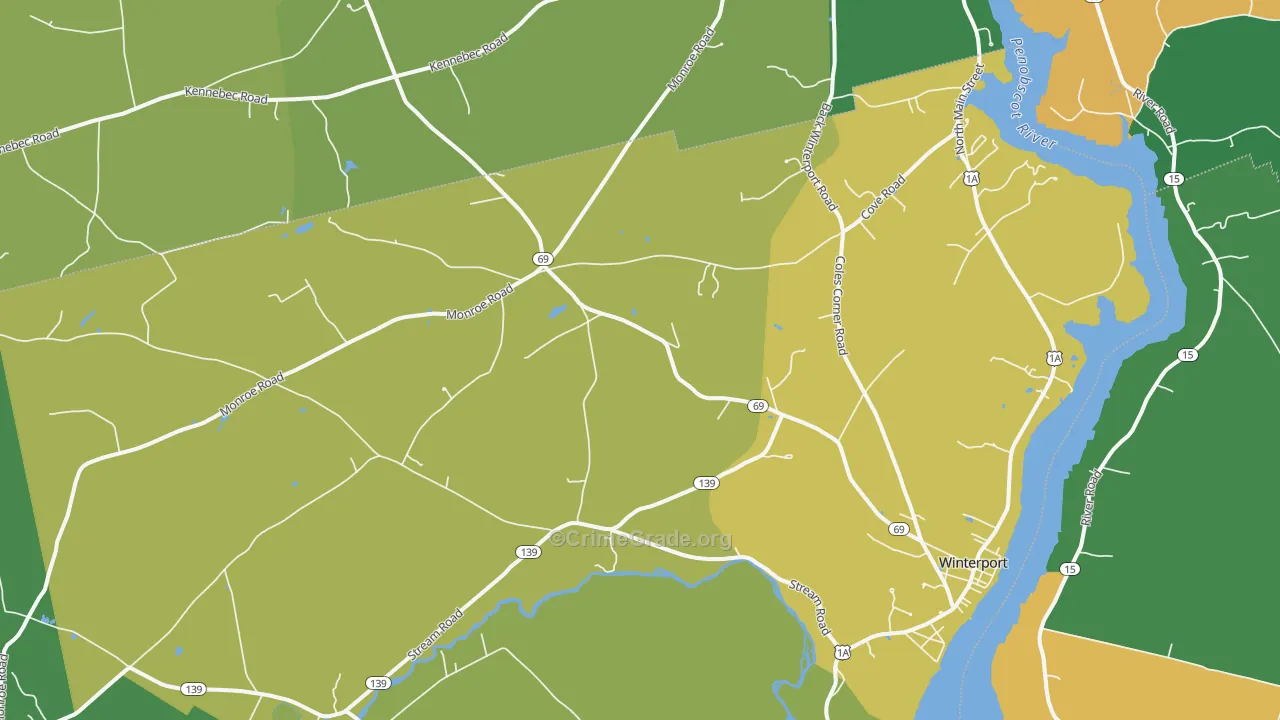 Winterport, ME Map of Drug-Related Crime Rates