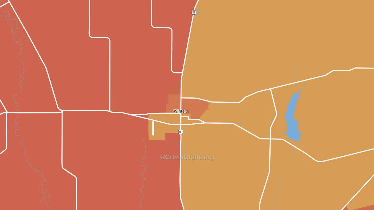 Winters, TX Map of Drug-Related Crime Rates