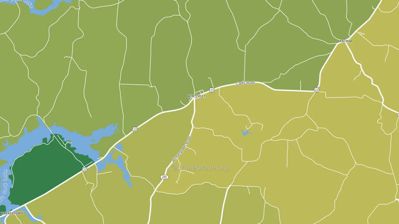 Winterset, OH Map of Drug-Related Crime Rates
