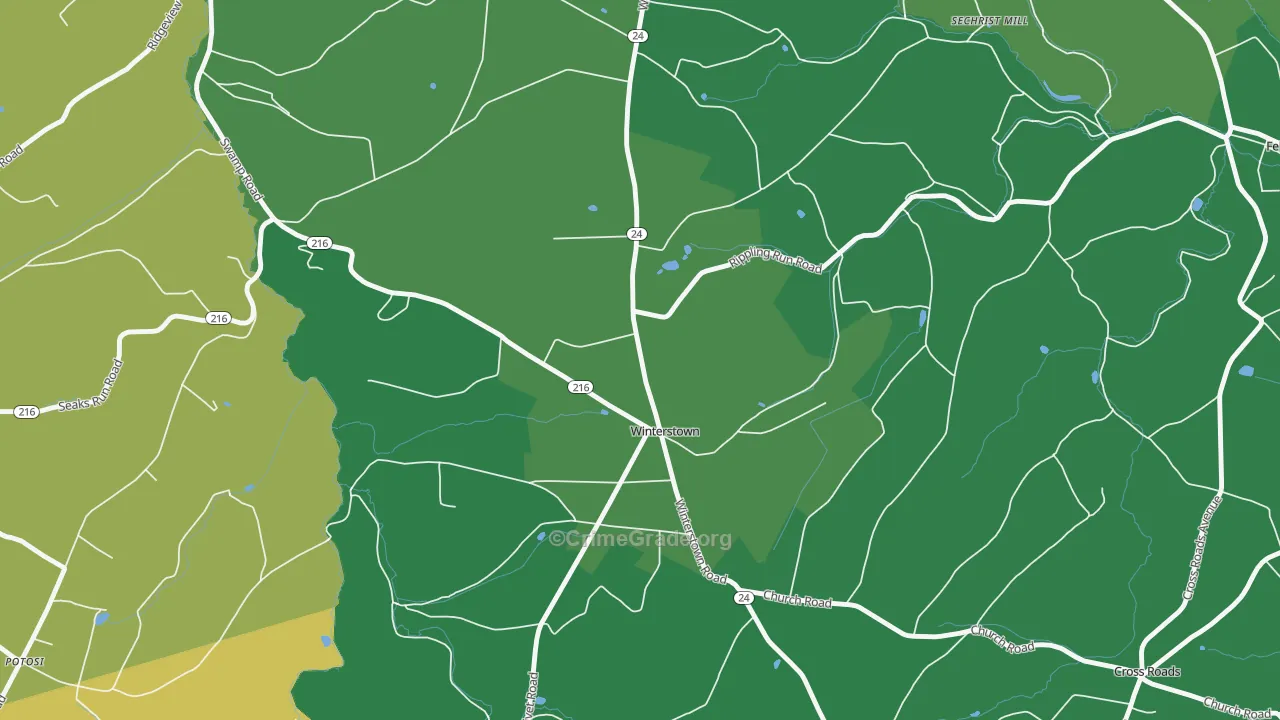 Winterstown, PA Map of Drug-Related Crime Rates