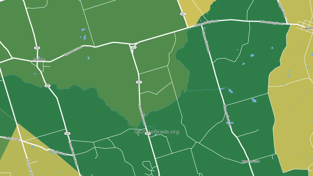 Wintersville, PA Map of Drug-Related Crime Rates