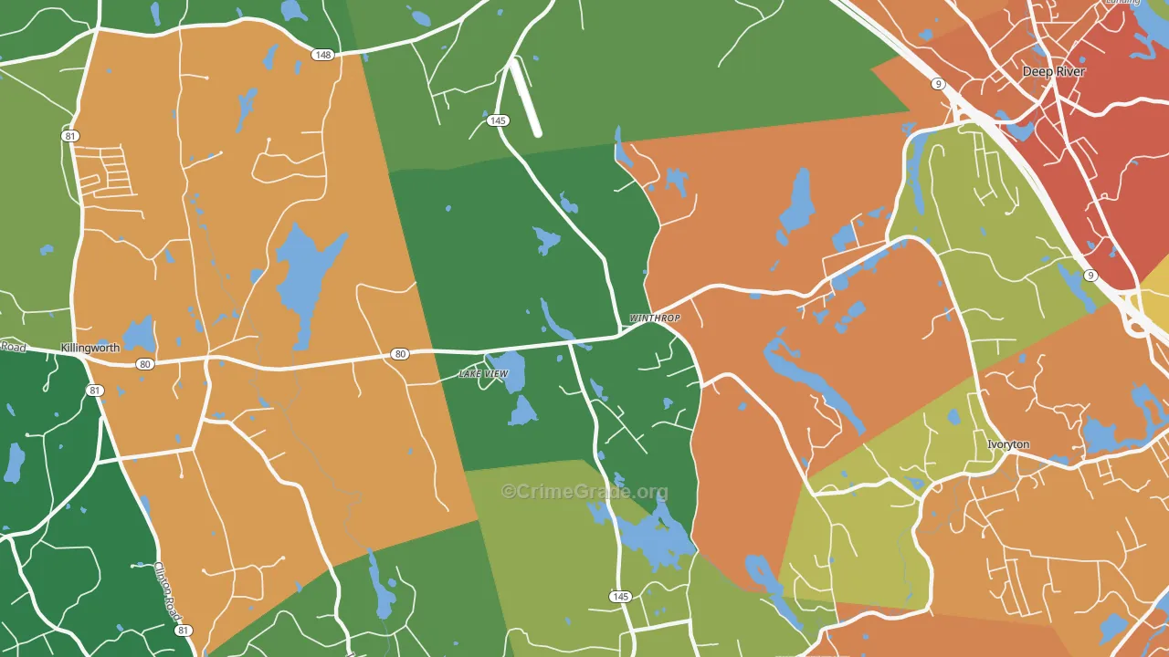 Winthrop, CT Map of Drug-Related Crime Rates