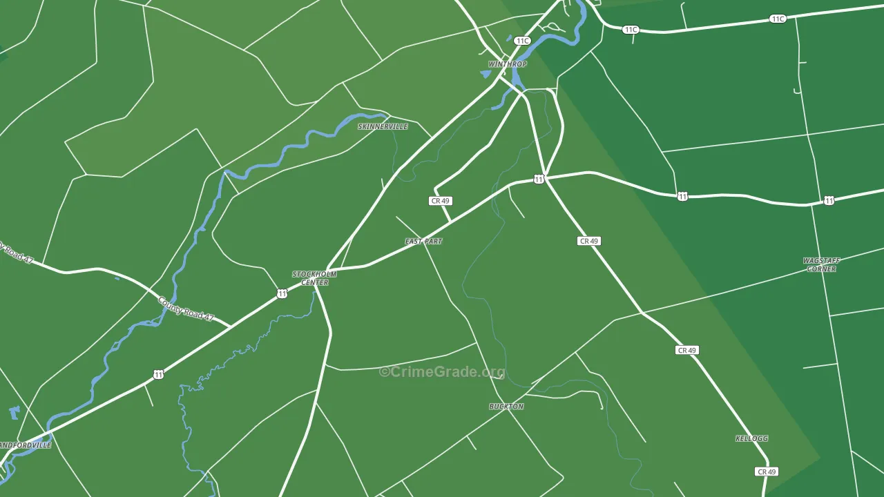 Winthrop, NY Map of Drug-Related Crime Rates