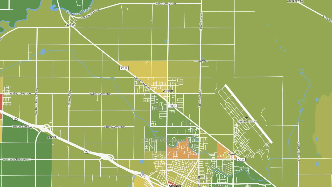 Winton, CA Map of Drug-Related Crime Rates