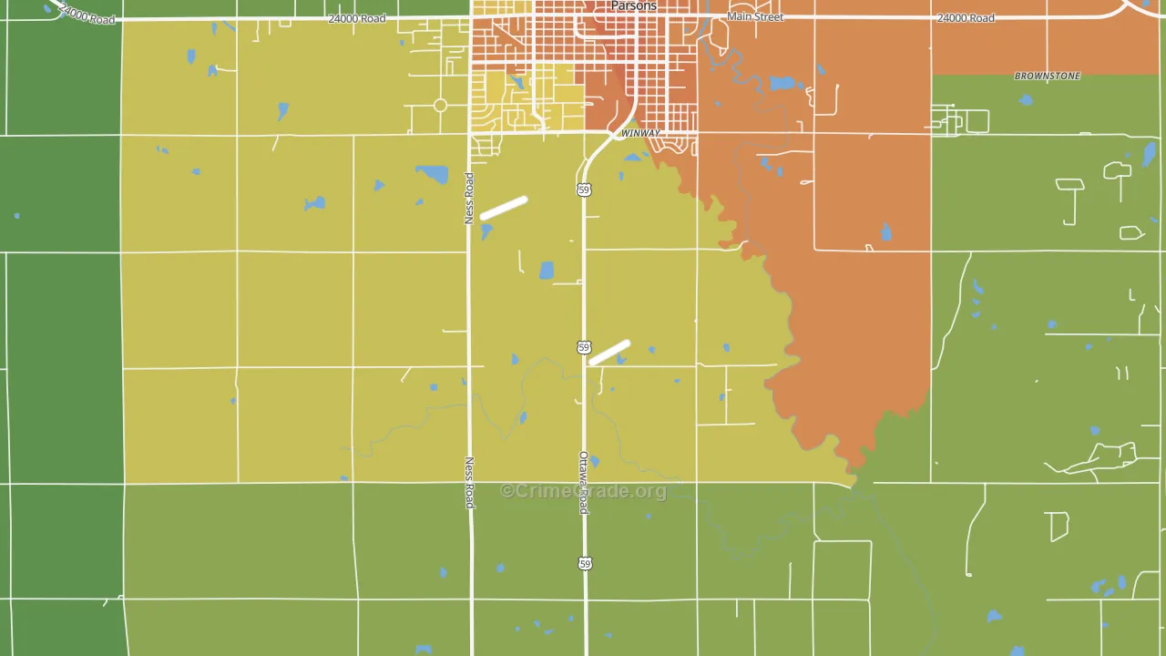 Winway, KS Map of Drug-Related Crime Rates
