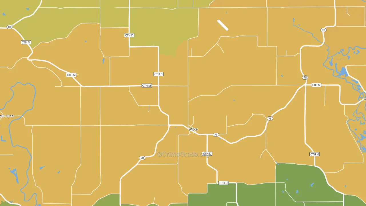 Wiota, WI Map of Drug-Related Crime Rates