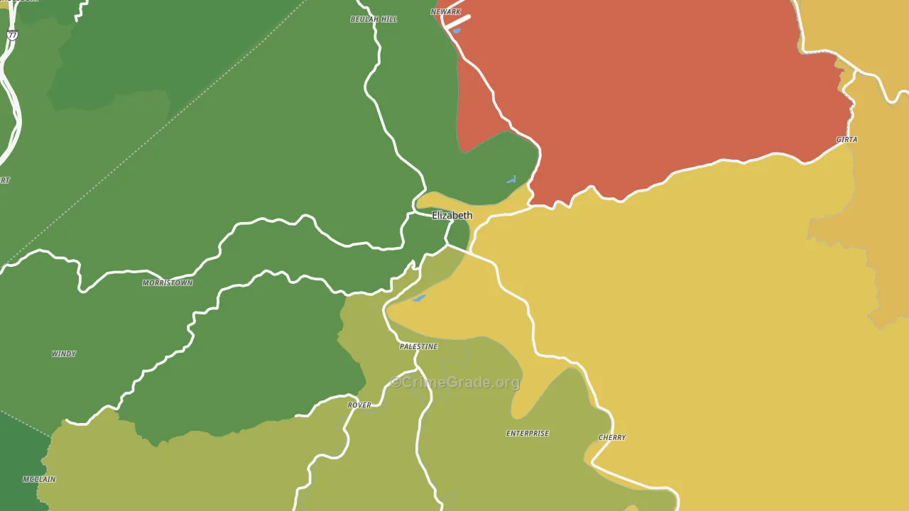 Wirt County, WV Map of Drug-Related Crime Rates