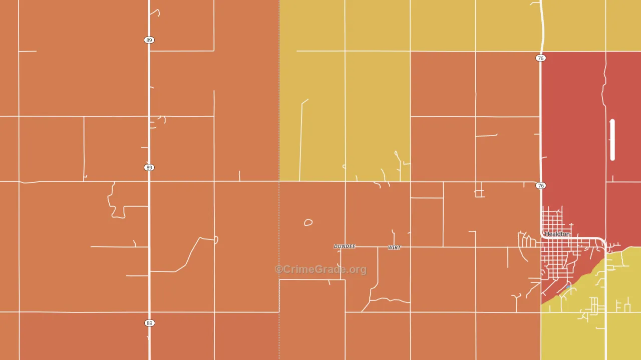 Wirt, OK Map of Drug-Related Crime Rates