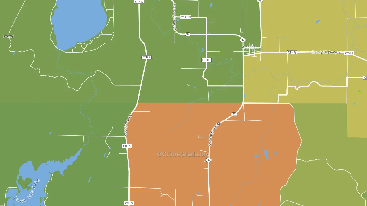 Wisconsin Junction, WI Map of Drug-Related Crime Rates