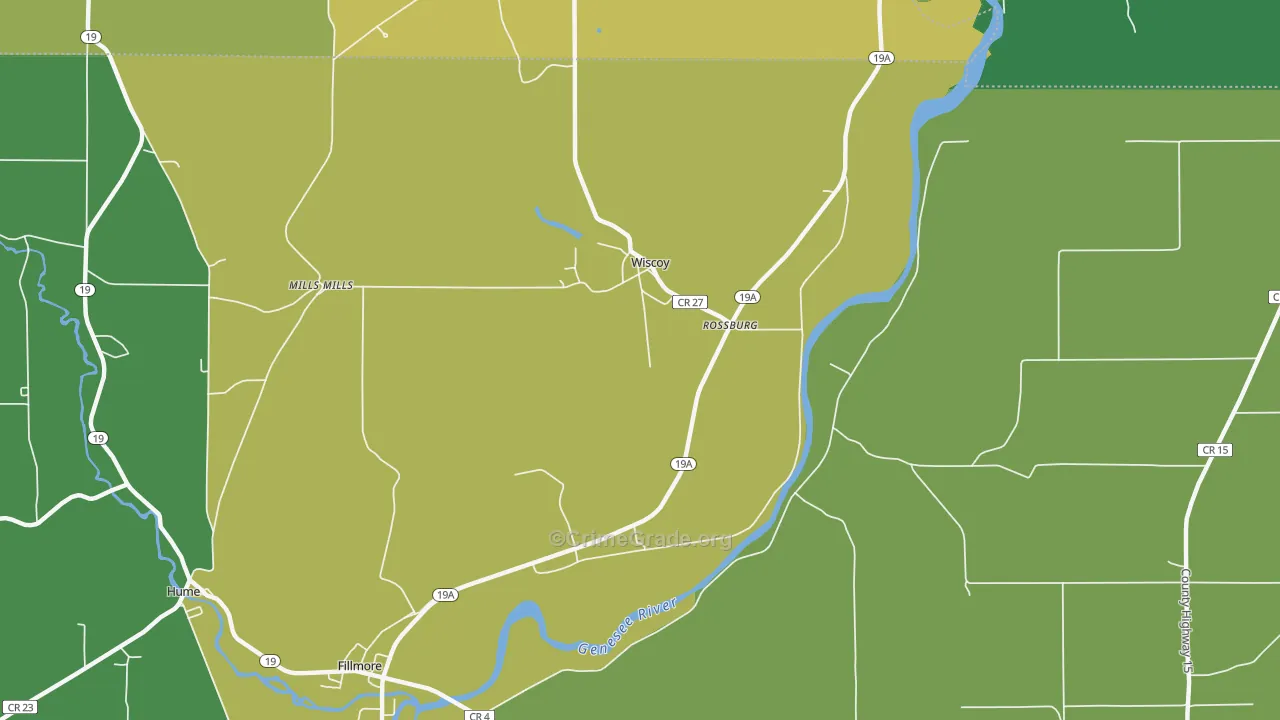Wiscoy, NY Map of Drug-Related Crime Rates