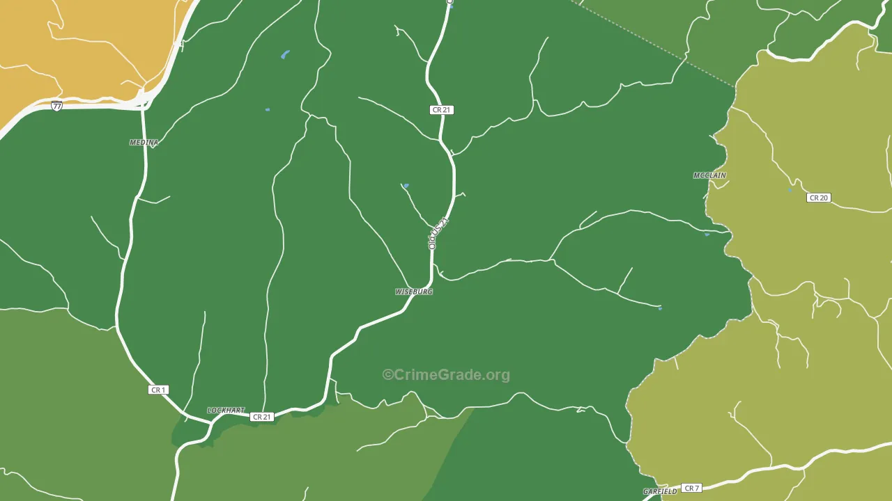 Wiseburg, WV Map of Drug-Related Crime Rates