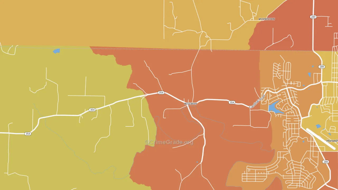 Wiseman, AR Map of Drug-Related Crime Rates