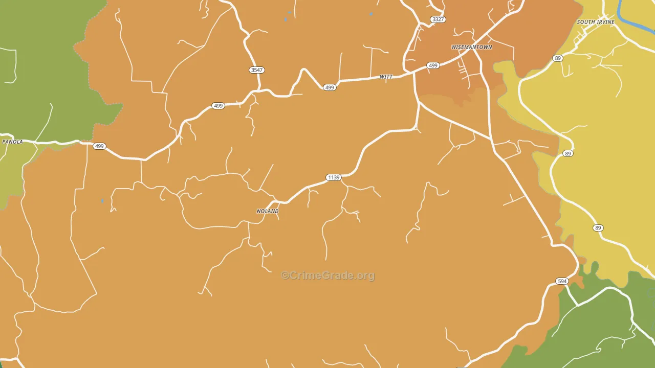 Wisemantown, KY Map of Drug-Related Crime Rates
