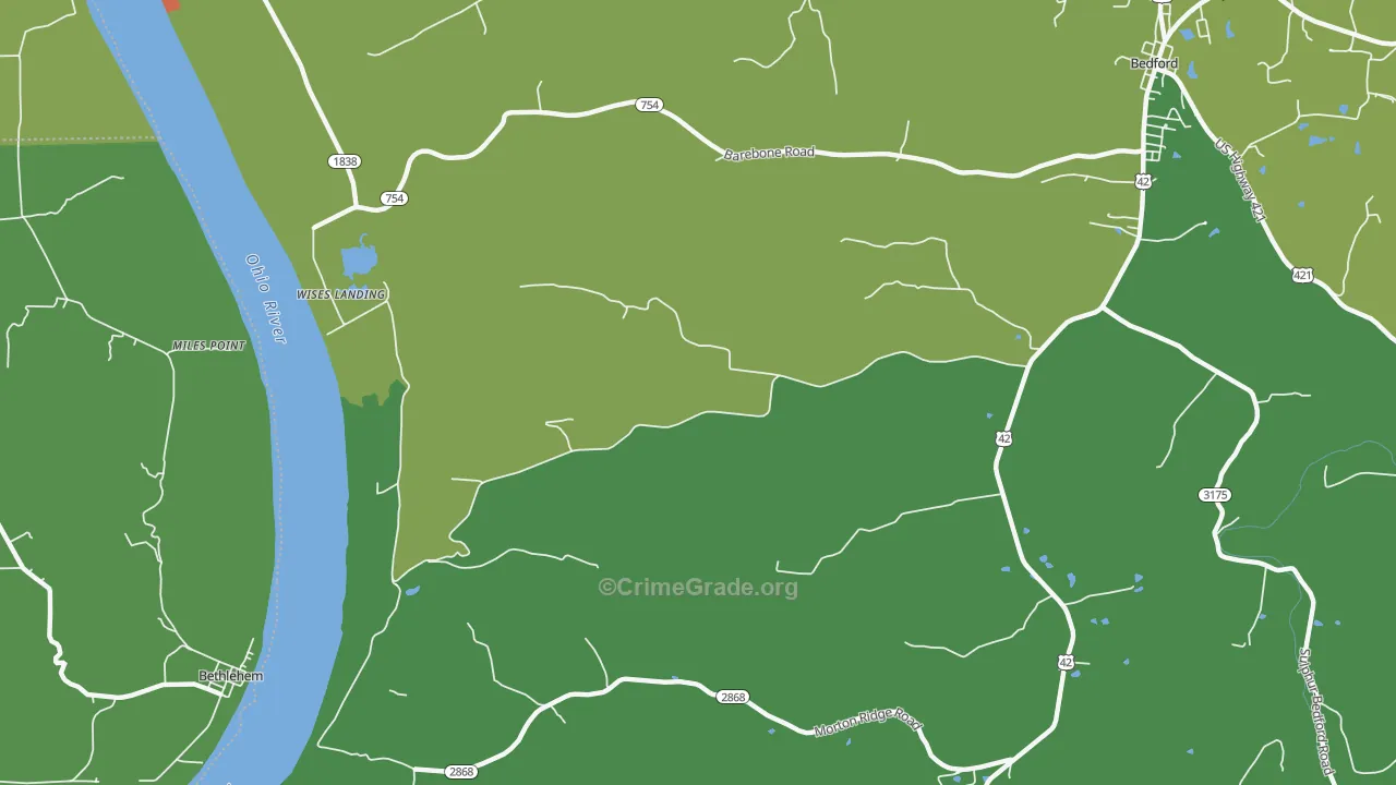 Wises Landing, KY Map of Drug-Related Crime Rates