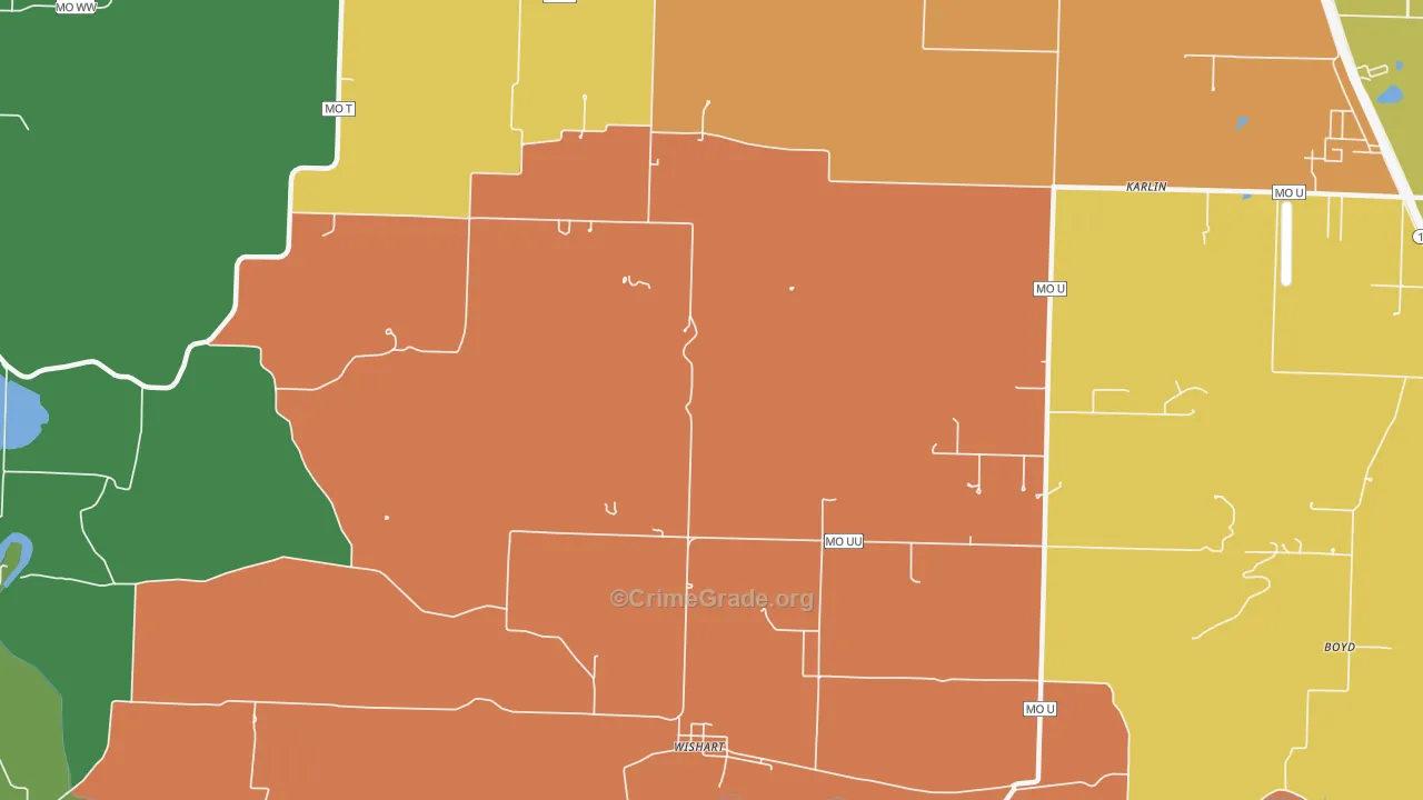 Wishart, MO Map of Drug-Related Crime Rates