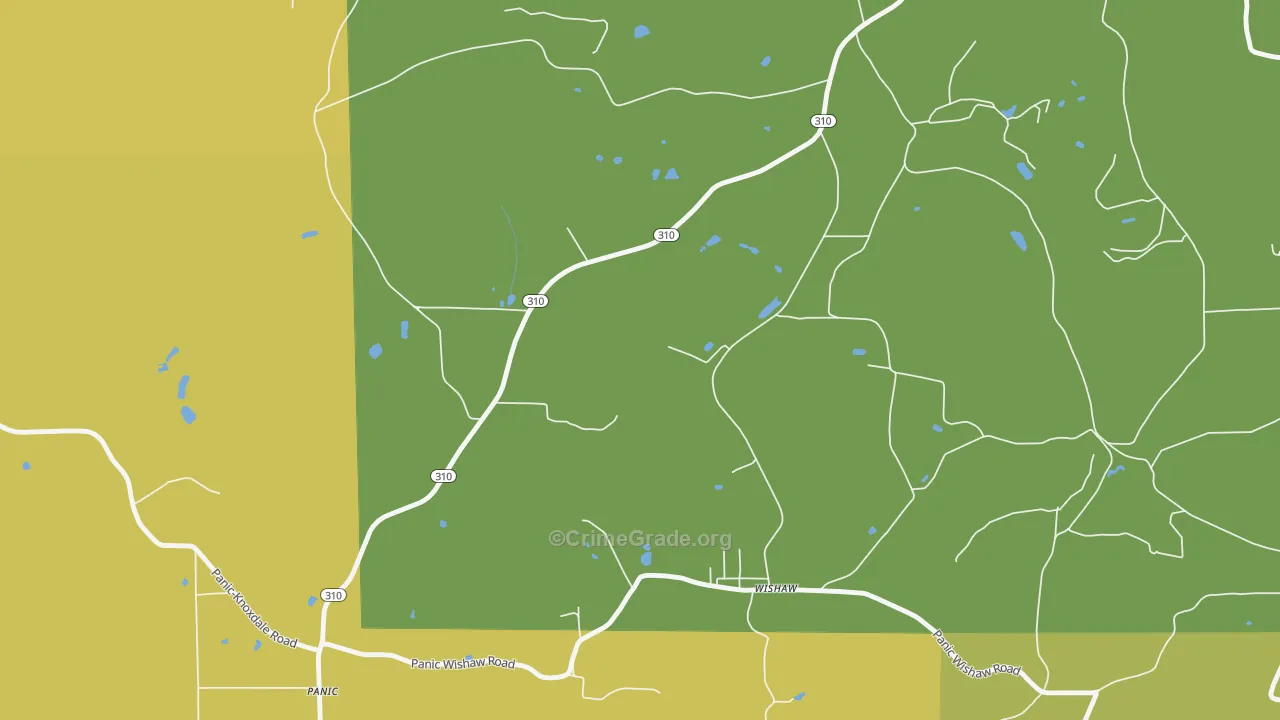 Wishaw, PA Map of Drug-Related Crime Rates