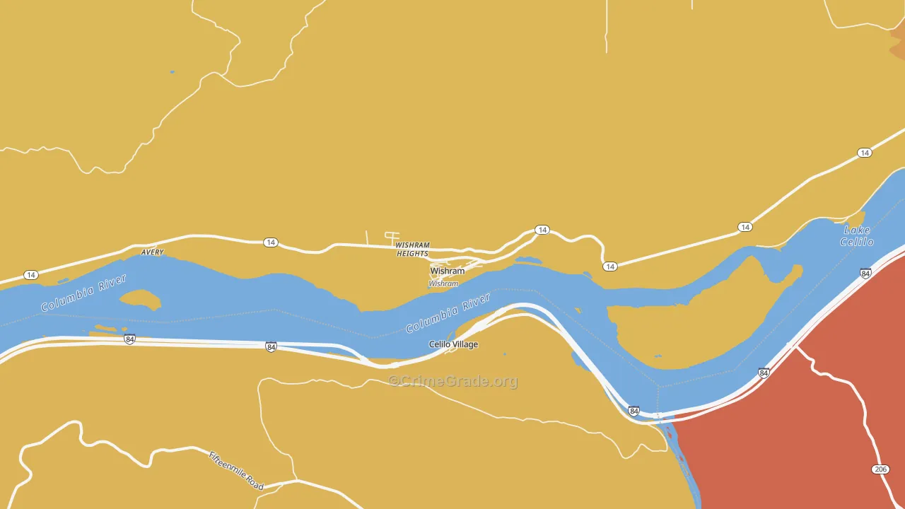 Wishram, WA Map of Drug-Related Crime Rates