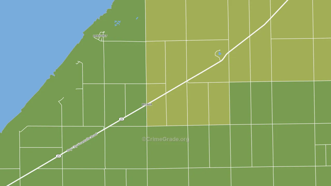 Wisner, MI Map of Drug-Related Crime Rates
