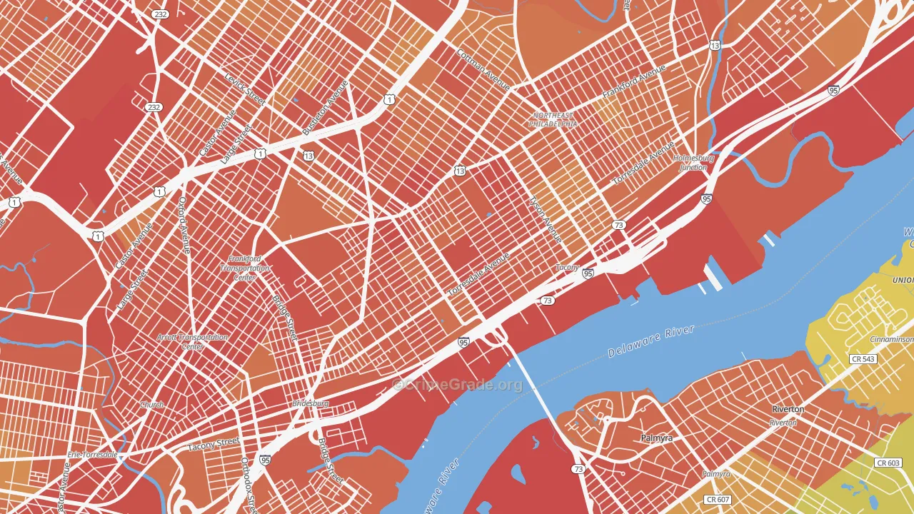 Wissanoning, Philadelphia, PA Map of Drug-Related Crime Rates