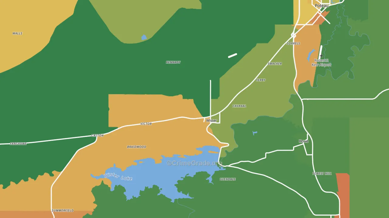 Wister, OK Map of Drug-Related Crime Rates