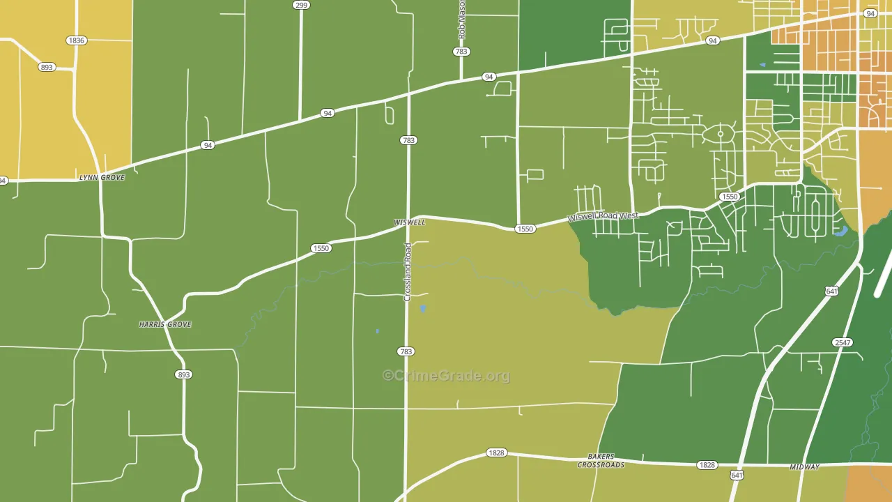 Wiswell, KY Map of Drug-Related Crime Rates