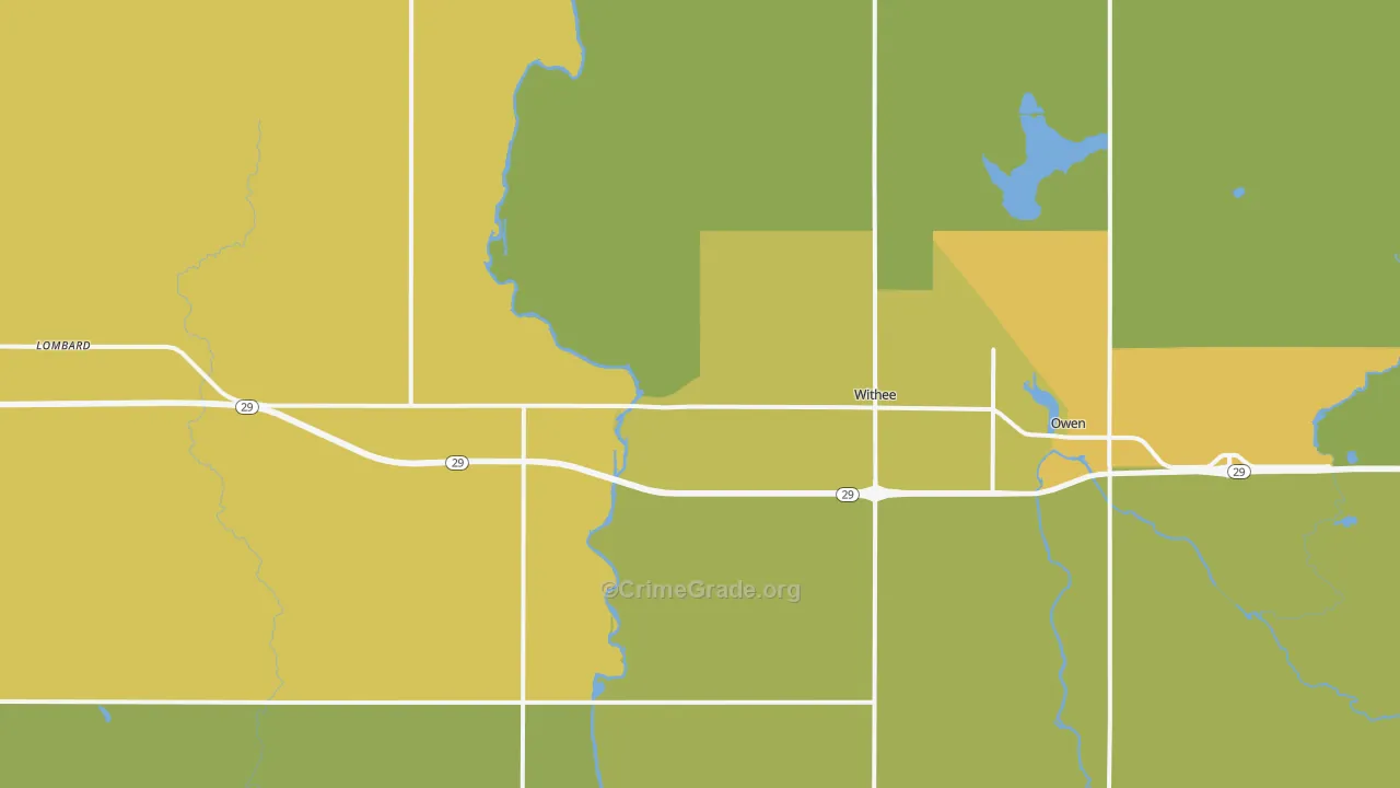 Withee, WI Map of Drug-Related Crime Rates