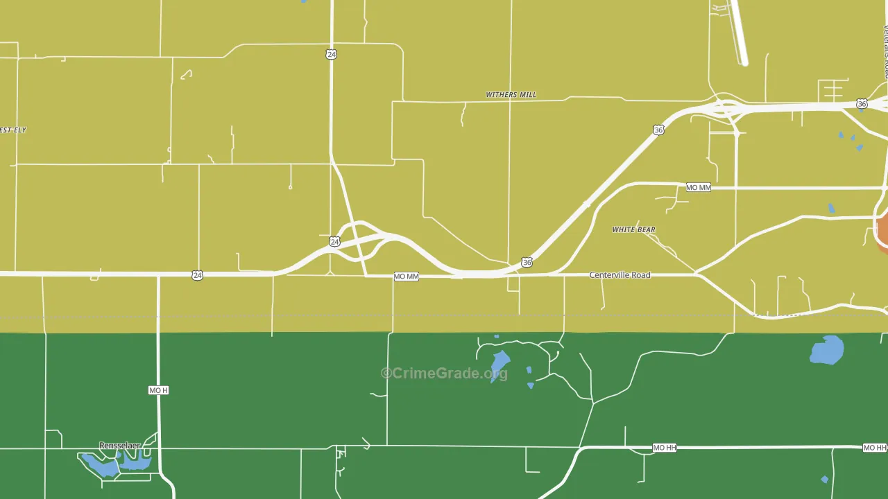 Withers Mill, MO Map of Drug-Related Crime Rates