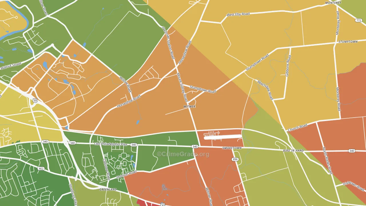 Witmer, PA Map of Drug-Related Crime Rates