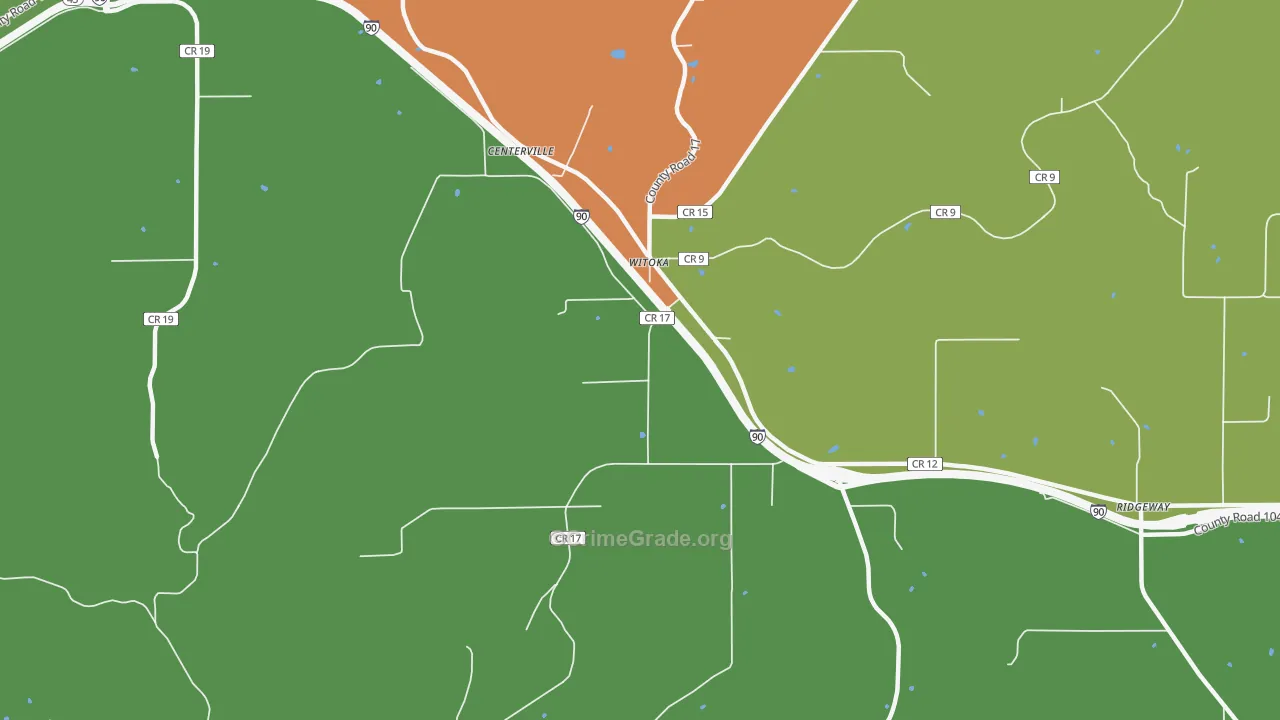 Witoka, MN Map of Drug-Related Crime Rates