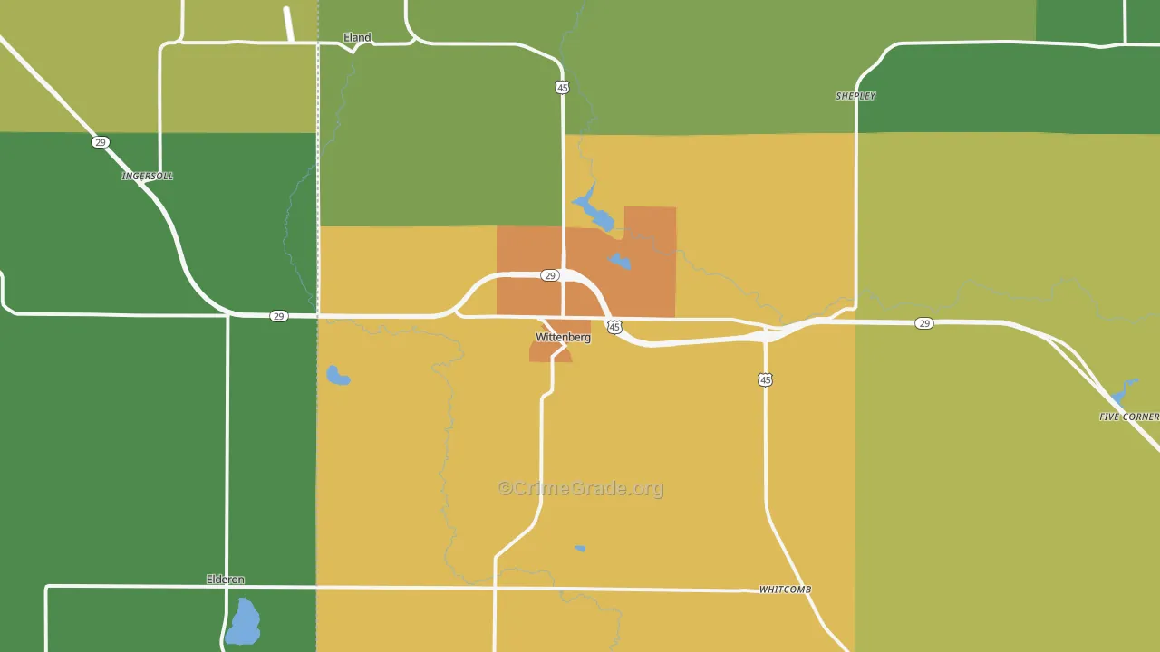 Wittenberg, WI Map of Drug-Related Crime Rates