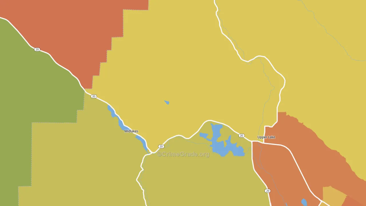 Witter Springs, CA Map of Drug-Related Crime Rates