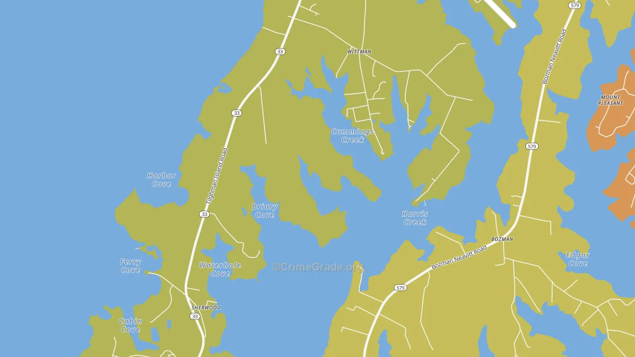 Wittman, MD Map of Drug-Related Crime Rates