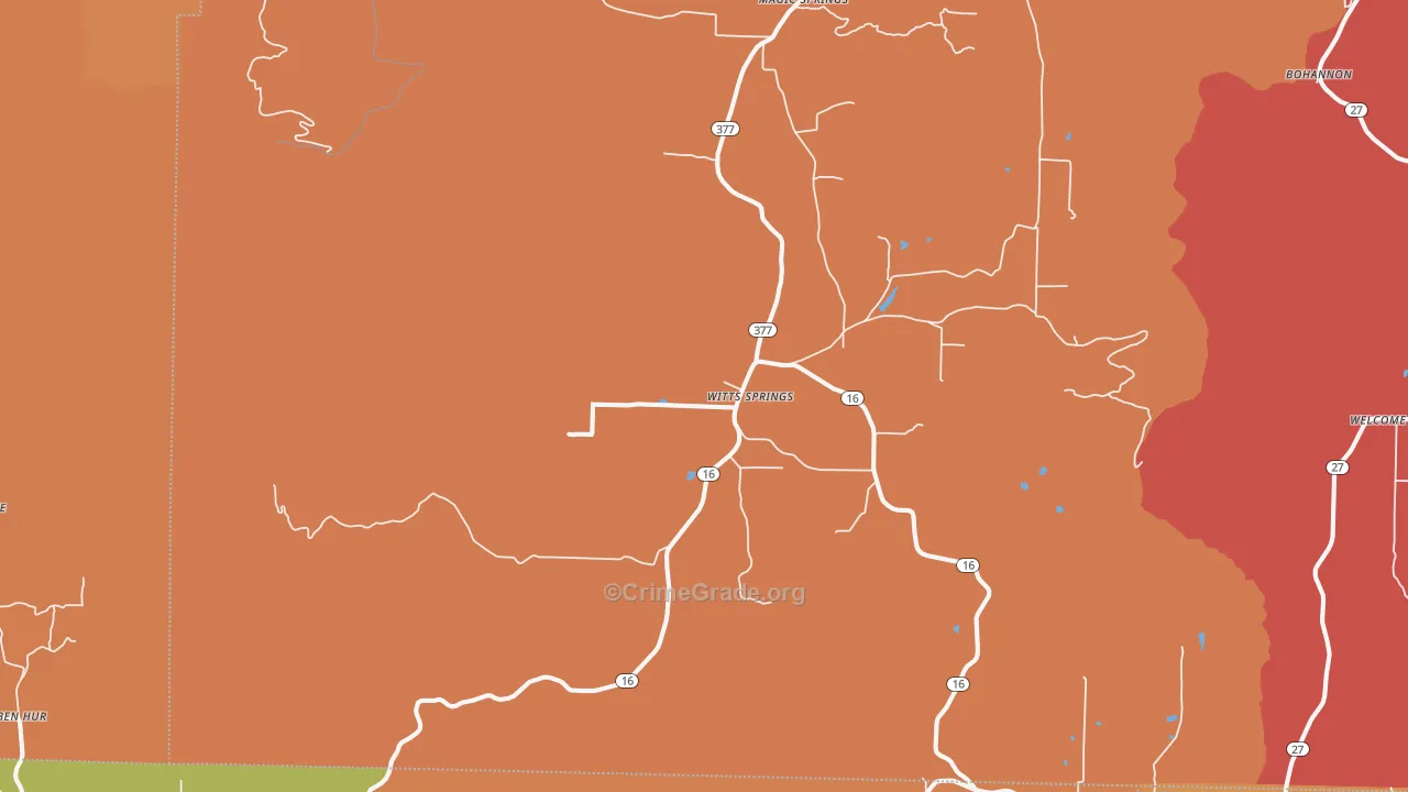 Witts Springs, AR Map of Drug-Related Crime Rates
