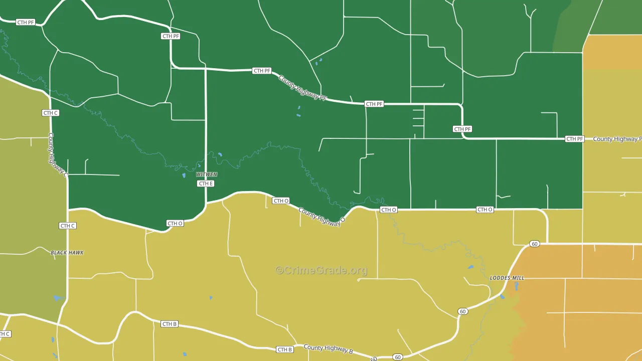 Witwen, WI Map of Drug-Related Crime Rates