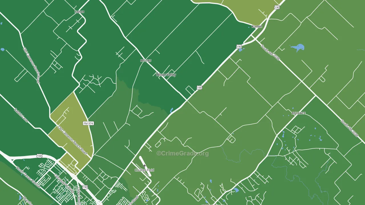Wixon Valley, TX Map of Drug-Related Crime Rates