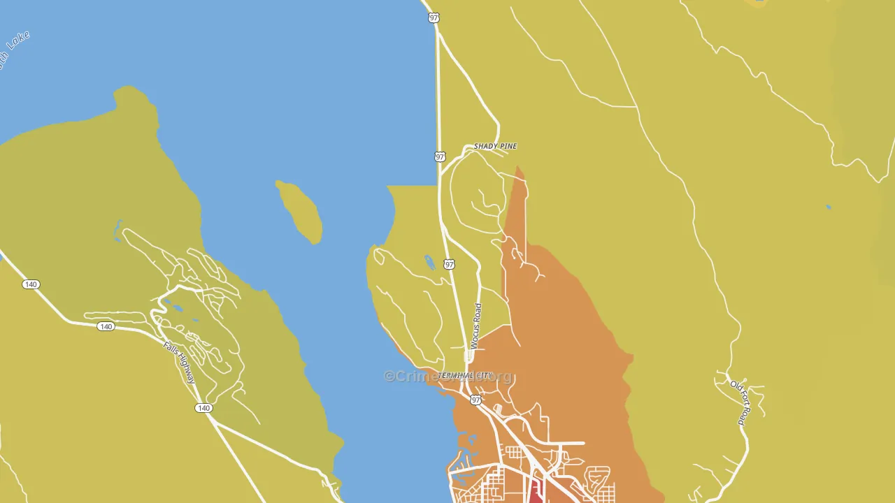 Wocus, OR Map of Drug-Related Crime Rates