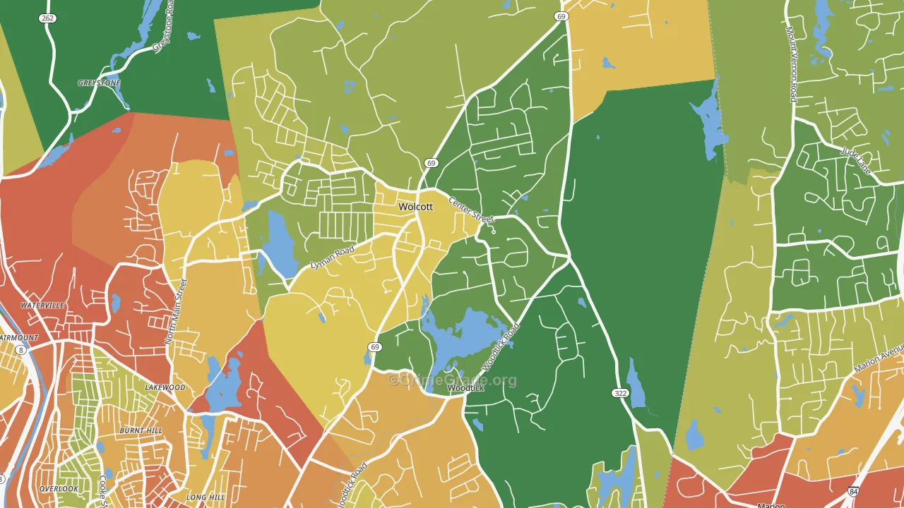 Wolcott, CT Map of Drug-Related Crime Rates