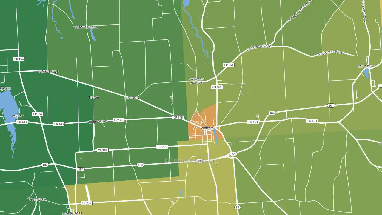 Wolcott, NY Map of Drug-Related Crime Rates