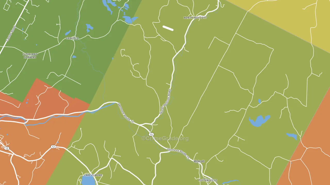 Wolcott, VT Map of Drug-Related Crime Rates