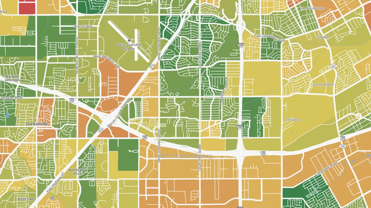 Wolf Creek, Dallas, TX Map of Drug-Related Crime Rates
