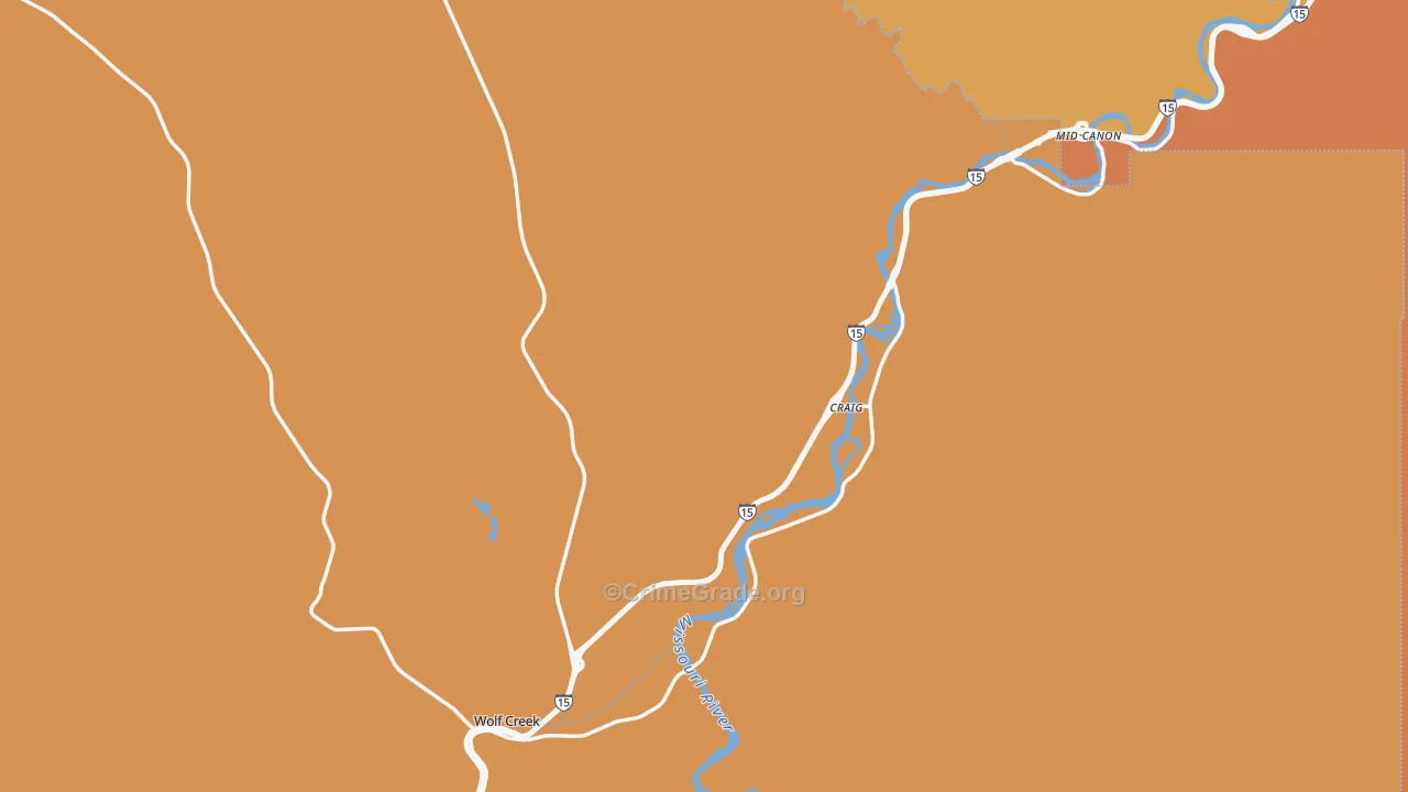 Wolf Creek, MT Map of Drug-Related Crime Rates