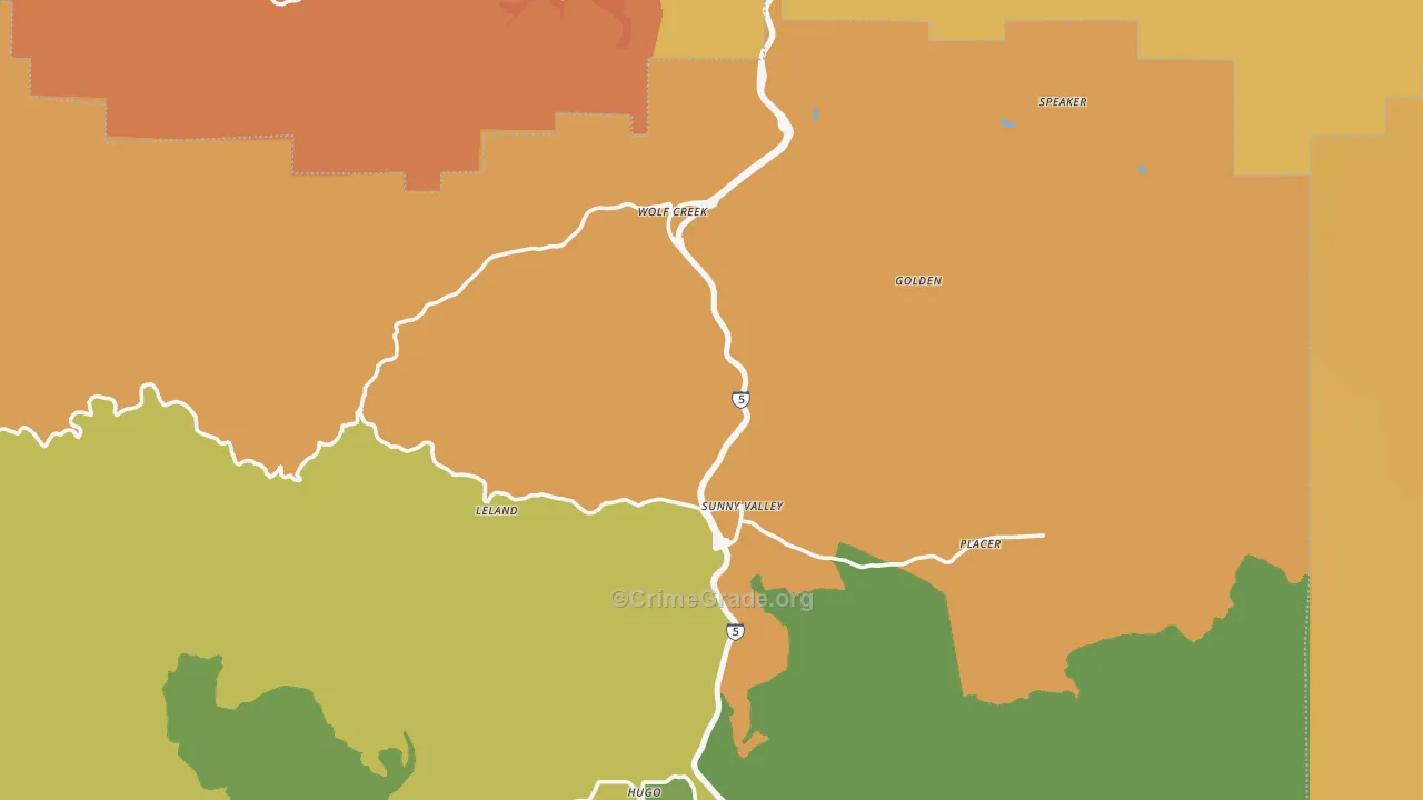 Wolf Creek, OR Map of Drug-Related Crime Rates