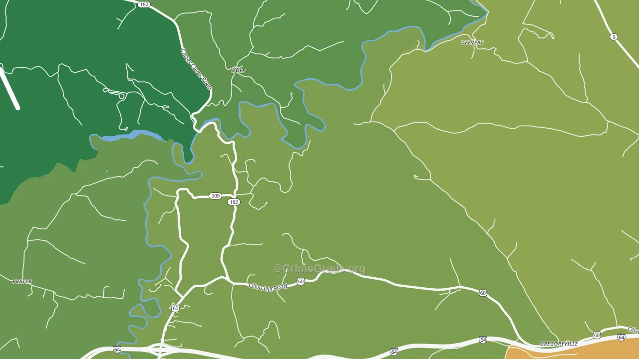 Wolf, KY Map of Drug-Related Crime Rates