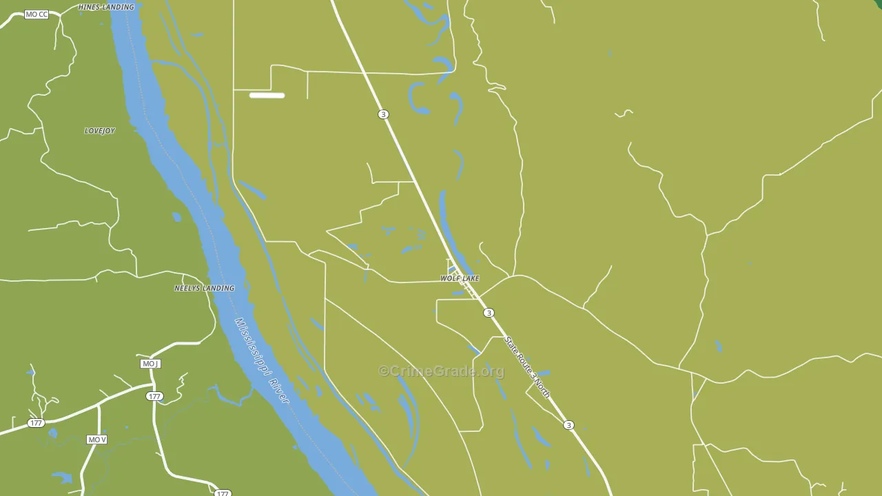 Wolf Lake, IL Map of Drug-Related Crime Rates