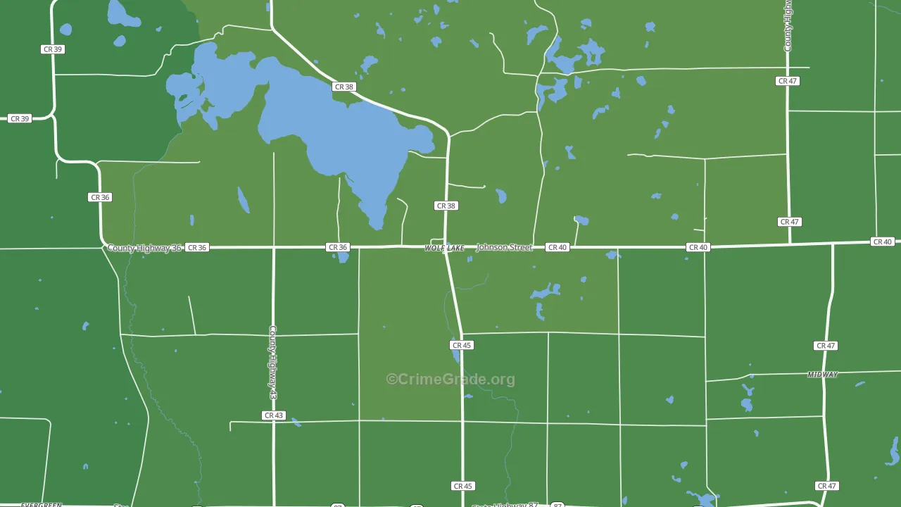 Wolf Lake, MN Map of Drug-Related Crime Rates