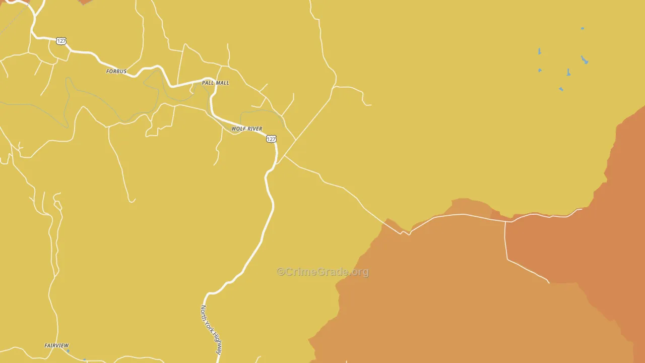 Wolf River, TN Map of Drug-Related Crime Rates