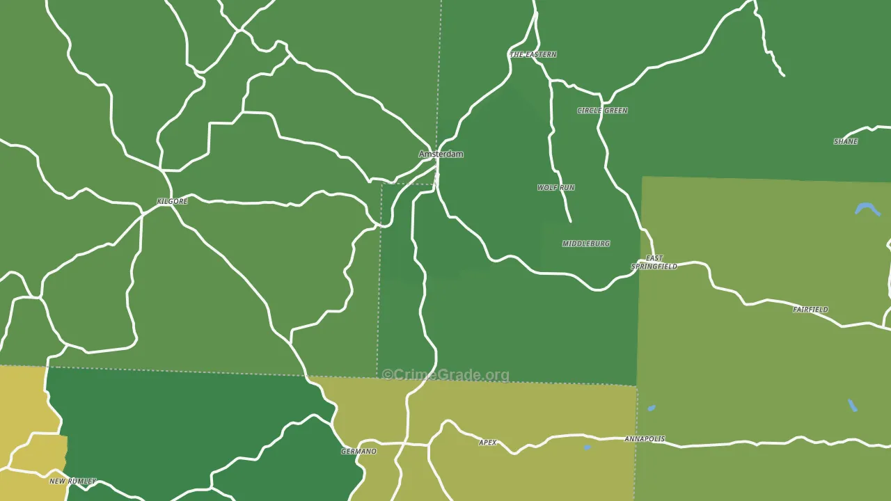 Wolf Run, OH Map of Drug-Related Crime Rates