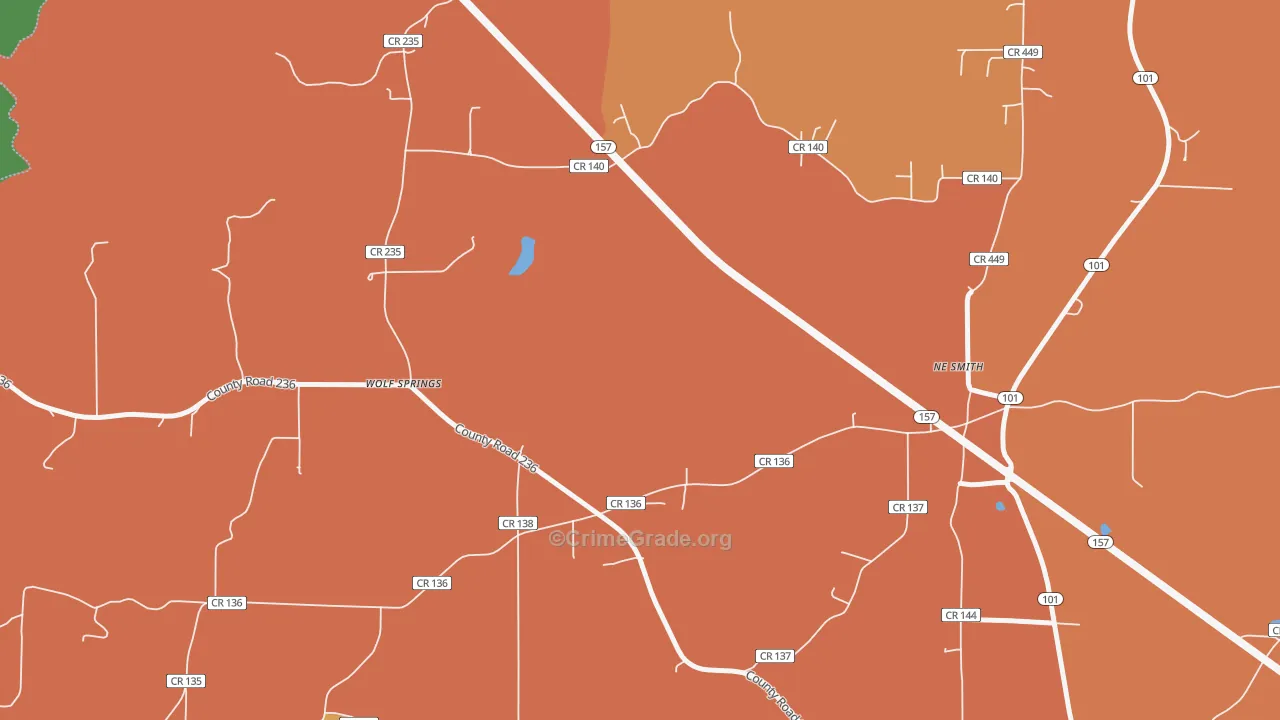 Wolf Springs, AL Map of Drug-Related Crime Rates