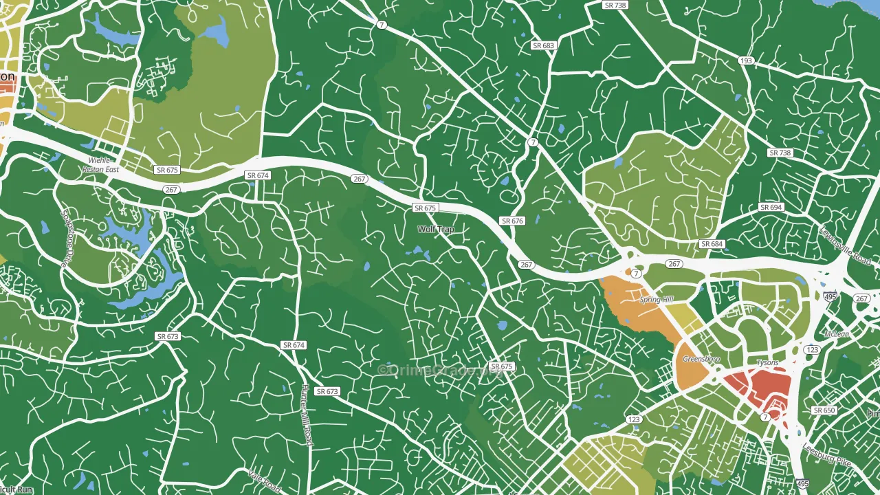 Wolf Trap, VA Map of Drug-Related Crime Rates