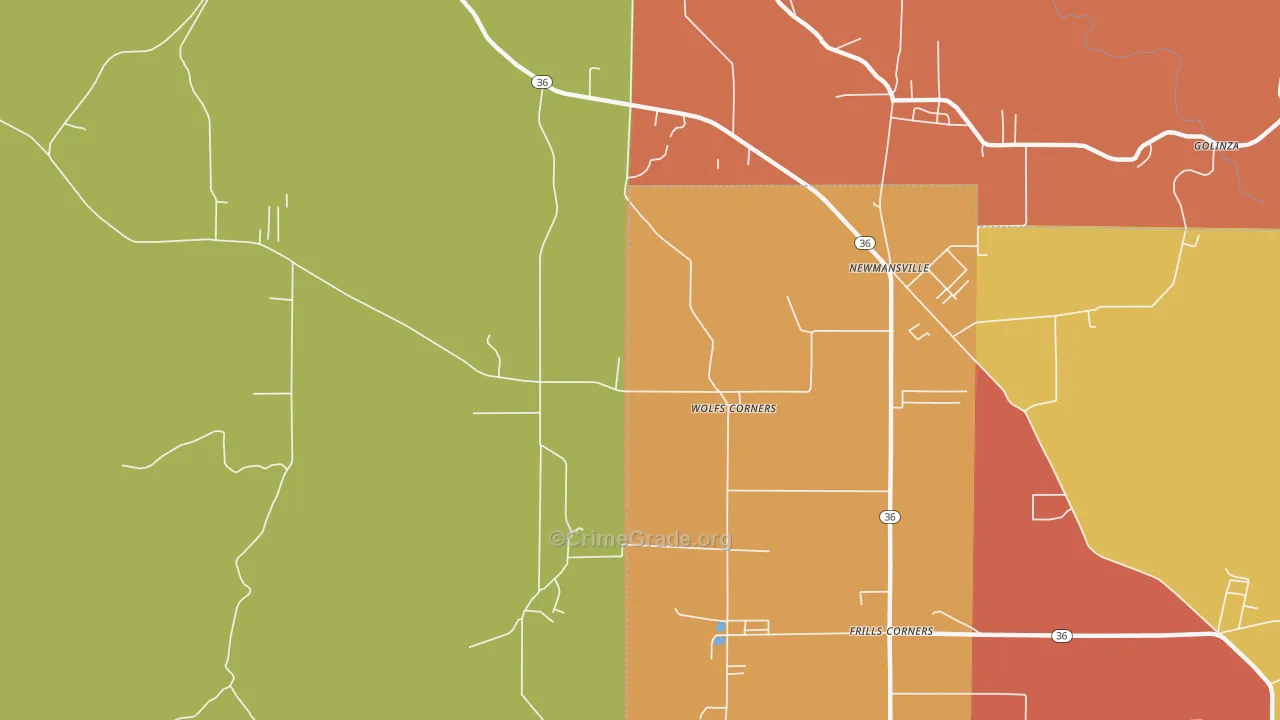 Wolfs Corner, PA Map of Drug-Related Crime Rates